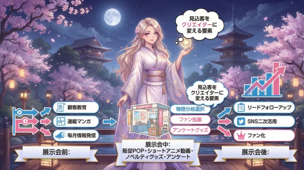 前中後でつなぐ長期戦略と、見込客をクリエイターに変えるアプローチ