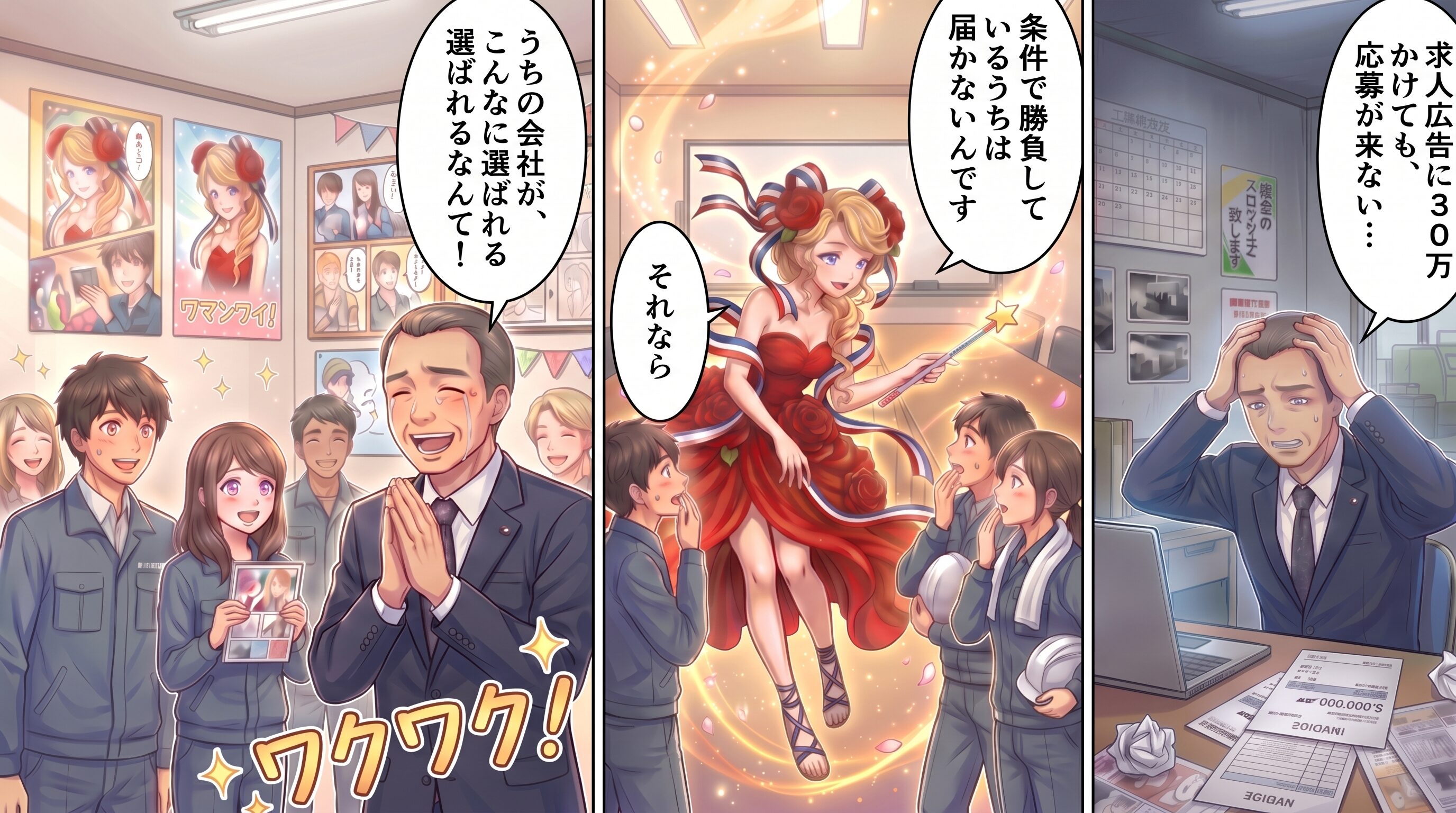 採用3コママンガ