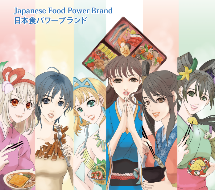 食材ごとに擬人化したキャラクター